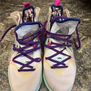 Nike Multicolor High-Top Sneakers with Purple Accents